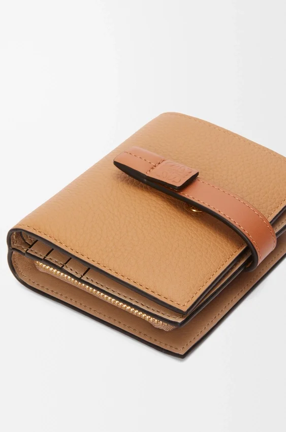 Compact Zip Wallet in Soft Grained Calfskin Compact Zip Wallet in Soft Grained Calfskin