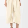 Cropped Belted Trousers in Cotton and Silk Cropped Belted Trousers in Cotton and Silk