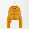 Cropped Jacket in Suede Lambskin
