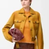 Cropped Jacket in Suede Lambskin