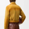 Cropped Jacket in Suede Lambskin
