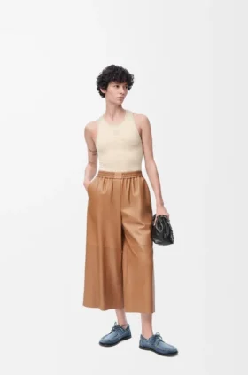 Cropped Trousers in Nappa Lambskin Cropped Trousers in Nappa Lambskin