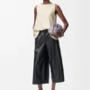 Cropped Trousers in Nappa Lambskin Cropped Trousers in Nappa Lambskin