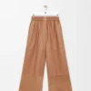 Cropped Trousers in Nappa Lambskin and Suede Goatskin Cropped Trousers in Nappa Lambskin and Suede Goatskin