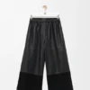 Cropped Trousers in Nappa Lambskin and Suede Goatskin Cropped Trousers in Nappa Lambskin and Suede Goatskin