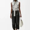 Cropped Trousers in Nappa Lambskin and Suede Goatskin Cropped Trousers in Nappa Lambskin and Suede Goatskin