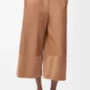 Cropped Trousers in Nappa Lambskin and Suede Goatskin Cropped Trousers in Nappa Lambskin and Suede Goatskin