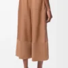 Cropped Trousers in Nappa Lambskin and Suede Goatskin Cropped Trousers in Nappa Lambskin and Suede Goatskin