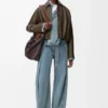 Draped Jacket in Nappa Calfskin