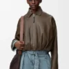 Draped Jacket in Nappa Calfskin