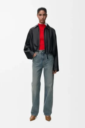 Draped Jacket in Nappa Lambskin