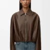 Draped Jacket in Nappa Lambskin Draped Jacket in Nappa Lambskin