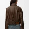 Draped Jacket in Nappa Lambskin Draped Jacket in Nappa Lambskin