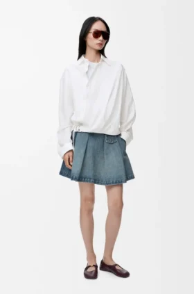 Draped Shirt in Cotton