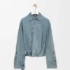 Draped Shirt in Denim