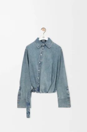Draped Shirt in Denim