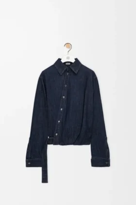 Draped Shirt in Denim