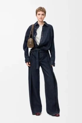 Draped Shirt in Denim
