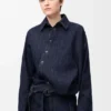 Draped Shirt in Denim