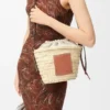 Drawstring Bucket in Palm Leaf and Calfskin Drawstring Bucket in Palm Leaf and Calfskin