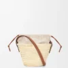 Drawstring Bucket in Palm Leaf and Calfskin Drawstring Bucket in Palm Leaf and Calfskin