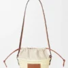 Drawstring Bucket in Palm Leaf and Calfskin Drawstring Bucket in Palm Leaf and Calfskin
