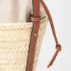 Drawstring Bucket in Palm Leaf and Calfskin Drawstring Bucket in Palm Leaf and Calfskin