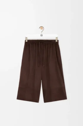 Drawstring Shorts in Suede Goatskin Drawstring Shorts in Suede Goatskin