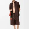 Drawstring Shorts in Suede Goatskin Drawstring Shorts in Suede Goatskin