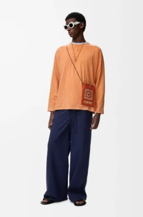 Drawstring Trousers in Cotton Blend Drawstring Trousers in Cotton Blend
