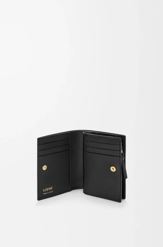 Duet Compact Wallet in Smooth and Grained Calfskin Duet Compact Wallet in Smooth and Grained Calfskin