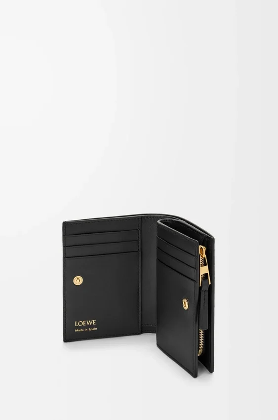 Duet Compact Wallet in Smooth and Grained Calfskin Duet Compact Wallet in Smooth and Grained Calfskin