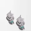 Feather Earrings in Sterling Silver and Crystals Feather Earrings in Sterling Silver and Crystals
