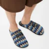 Flex Mule in Raffia and Calfskin Flex Mule in Raffia and Calfskin