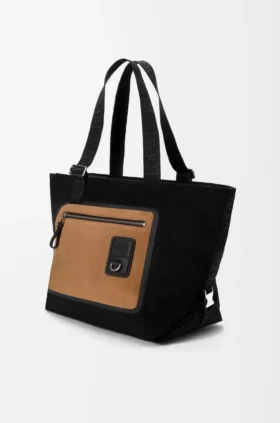 Flex Zipped Tote in Canvas and Suede