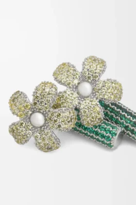 Flor Earrings in Sterling Silver and Crystals