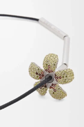Flor Necklace in Sterling Silver and Crystals