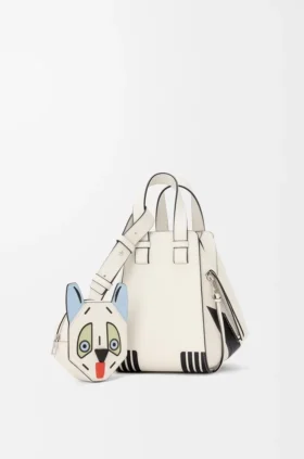 Futurist Cat Compact Hammock Bag in Classic Calfskin