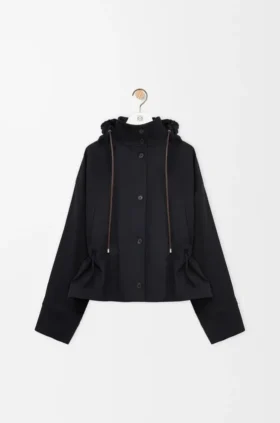 Hooded Jacket in Cotton and Silk