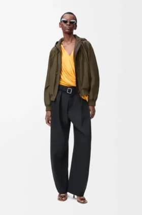 Hooded Jacket in Cotton Blend