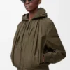 Hooded Jacket in Cotton Blend