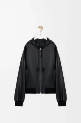 Hooded Jacket in Nappa Lambskin