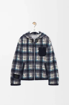 Hooded Jacket in Wool and Linen