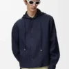 Hooded Shirt in Cotton and Linen Hooded Shirt in Cotton and Linen