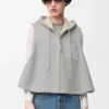 Hooded Vest in Shearling