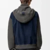 Hybrid Zip-Up Hoodie in Suede Goatskin and Wool Blend Hybrid Zip-Up Hoodie in Suede Goatskin and Wool Blend