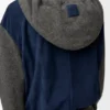 Hybrid Zip-Up Hoodie in Suede Goatskin and Wool Blend Hybrid Zip-Up Hoodie in Suede Goatskin and Wool Blend