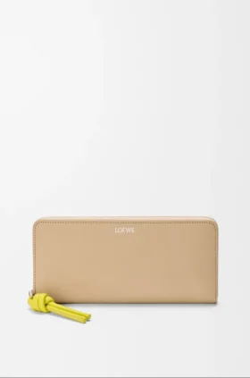Knot Zip Around Wallet in Shiny Nappa Calfskin