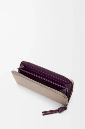 Knot Zip Around Wallet in Shiny Nappa Calfskin