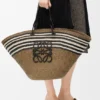 Large Anagram Basket in Iraca Palm and Calfskin Large Anagram Basket in Iraca Palm and Calfskin